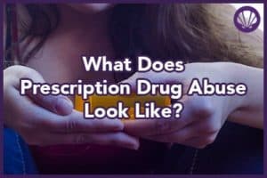young woman pouring prescription pills into her hand is an example of what prescription drug abuse looks like